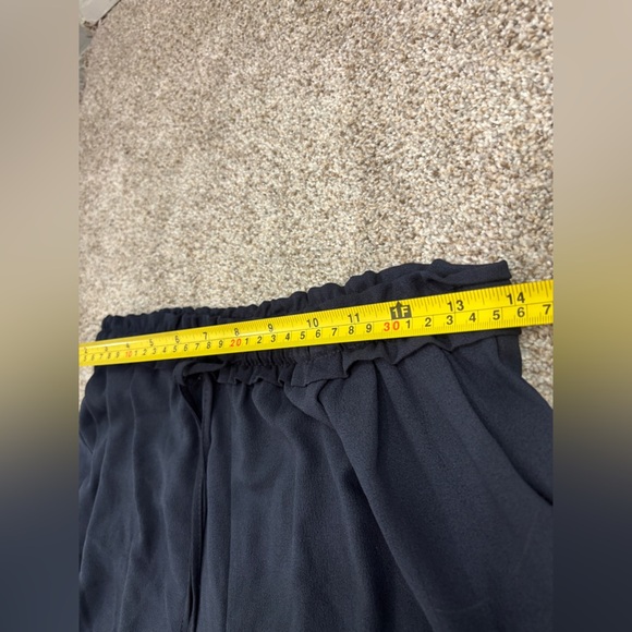 ZARA WOMAN NAVY BLUE Straight PANTS ELASTIC WAISTBAND Sz S Business Casual - Picture 10 of 11